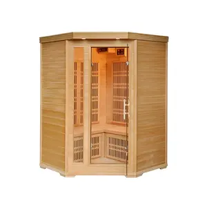 Ev saunalar 1 kişi Hemlock Infrared Sauna odası kullanımı düşük EMF karbon ısıtıcı