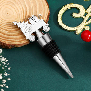 Custom Wijn Stopper Zink Legering Kerstboom Dennenappel <span class=keywords><strong>Genie</strong></span> Auto Kerst Fles Wijnstop Voor Kerst - Product Image 2