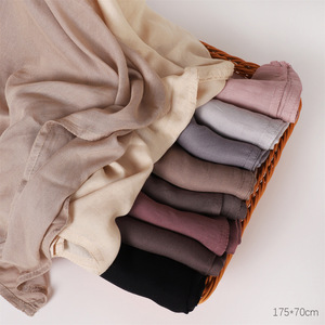 Alta calidad Premium Modal Hijab 70*175CM Color sólido pañuelo chal logotipo personalizado venta al por mayor mujeres islámico tradicional musulmán - Product Image 3