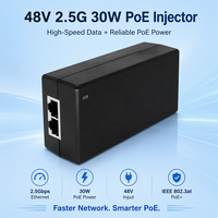 Injecteur PoE 48V 2.5G 30W IEEE 802.3at PoE, injecteur d'alimentation Ethernet haute vitesse pour point d'accès WiFi 6