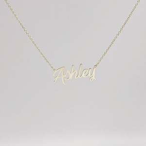 Collier avec nom personnalisé tendance en argent sterling 925 plaqué or 14 carats, lettres personnalisées, collier avec nom, chaîne à maillons pour femmes - Product Image 6