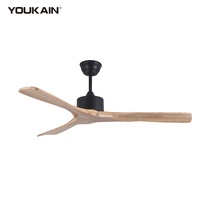 Ventilateur de plafond élégant Kipas Vietnam, pièces détachées, solaire, sans lumière, DC, aspect bois, ventilateur de plafond en bois pour la maison