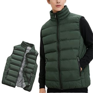 Gilet bouffant pour hommes avec logo personnalisé en gros hiver chaud automne vestes sans manches grande taille 5XL respirant fermeture éclair Service OEM - Product Image 4