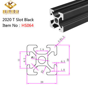 Chinese Fabrikanten 3d Printer T Slot Aluminium 2020 Zwart Extrusie Industrieel Aluminium Profiel Hs064 - Product Image 3
