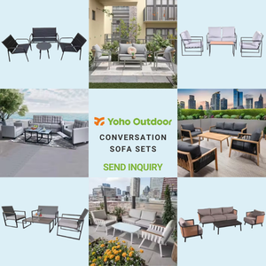 كرسي لحديقة الطعام مع كرسي عثماني للاستخدام في الفناء مع 7 خوص من الفولاذ بسعر الجملة - Product Image 5