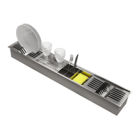 Tasses à vaisselle en acier inoxydable Séchage avec égouttoir Comptoir de cuisine Sèche-vaisselle Porte-ustensiles Bar évier