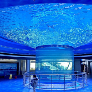 Prix d'usine, aquarium vertical en acrylique sur mesure, tube cylindrique, conception et construction d'aquarium <span class=keywords><strong>public</strong></span> - Product Image 2