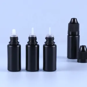 Bouteilles compte-gouttes en plastique à presser, 5ml, 10ml, 15ml, 20ml, 30ml, huile d'encre PE noire