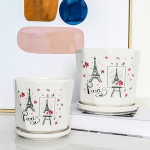 Vente en gros de pots en terre cuite nordiques à fleurs, petits pots en céramique pour plantes d'<span class=keywords><strong>intérieur</strong></span> et de jardin - Product Image 1