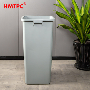 HMTCP Square Open Trash Can 90L Plastic Indoor Outdoor Waste <b>Bin</b> Grey - Product Image 1