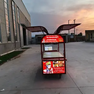 Уличная Тележка из нержавеющей стали с 4 колесами и 2 полками для куриных когтей и порошка льда, наружная тележка для продажи - Product Image 3