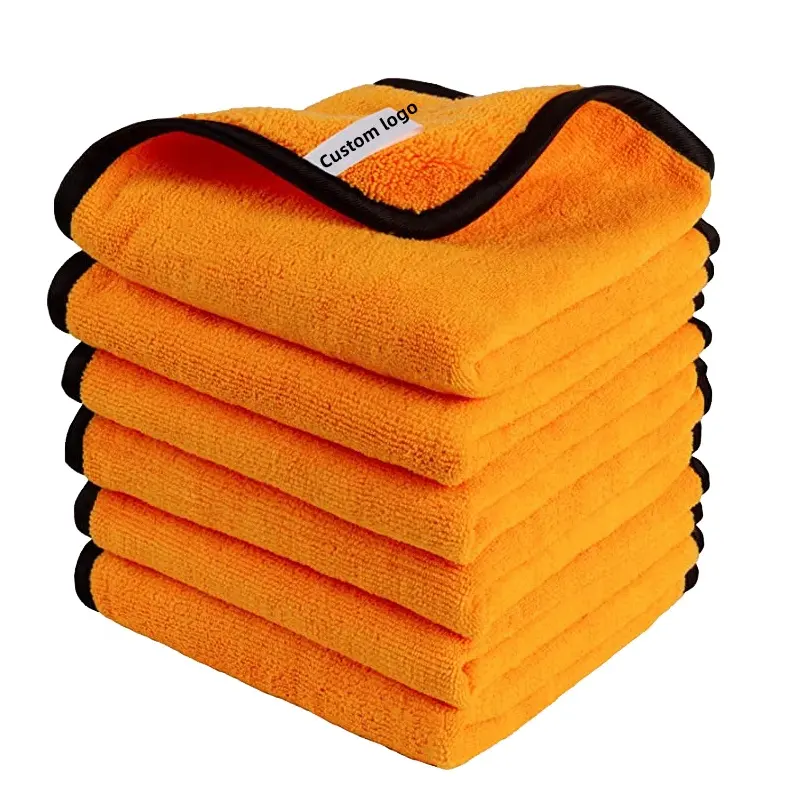 Asciugamano per autolavaggio in microfibra asciugamano per asciugatura auto personalizzato con Logo personalizzato in microfibra 300gsm-350gsm-400gsm 40*40cm asciugamano per auto