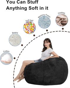 Fauteuil de bureau en forme de pouf, <span class=keywords><strong>coussin</strong></span> de <span class=keywords><strong>lit</strong></span> Queen Size pour adultes, idéal pour la lecture et la détente, moins de 20 dollars, grand canapé paresseux en velours - Product Image 4