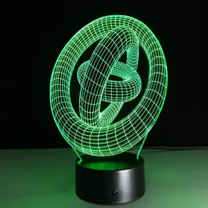 Incroyable lampe de Table LED Illusion 3D veilleuse tactile avec forme de cercle magique comme cadeau livraison directe gratuite