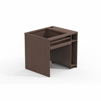 Bureau d'ordinateur moderne en bois avec plateau en verre, hauteur réglable, mobilier de laboratoire gain de place pour les écoles