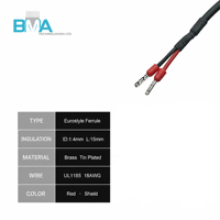 Prise mâle DC OEM à angle droit 90 degrés 5,5x2,5 mm vers borne de câble Eurostyle, câble UL1185 18AWG de 185 mm pour alimentation industrielle