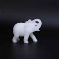 Sculpture d'éléphant en jade blanc sculptée à la main, objet d'art décoratif, cadeau
