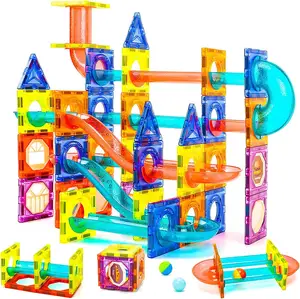 مجموعة ألعاب الجري التعليمية ، بلاط مغناطيسي رخامي تعليمي ، تشغيل رخامي ثلاثي الأبعاد 92 ، ألعاب بلاستيكية للأطفال ، مجموعات نماذج بلاستيكية