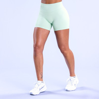 Shorts de sport athlétiques en nylon à séchage rapide, shorts de compression personnalisés à taille mi-haute pour le fitness, le yoga et l'entraînement pour femmes
