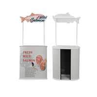 Stand publicitaire pop-up en aluminium pour salon professionnel, comptoir de réception portable, table de promotion, comptoir