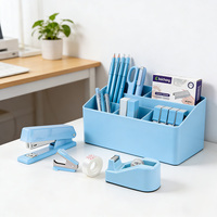 Ensemble de fournitures de bureau tout-en-un coloré : agrafeuse, distributeur de ruban adhésif, déagrafeuse et onglets – Accessoires de bureau essentiels