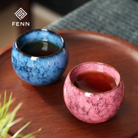 Tasse à café FENN personnalisée de 110 ml, tasse à espresso et cappuccino japonaise, tasse à thé en céramique arabe émaillée, tasse à thé en argile en forme d'œuf, ensemble de tasses à thé Kung Fu