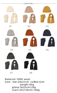 Guantes de invierno de punto liso de lana pura para mujer, guantes y manoplas de Cachemira de lana para mujer - Product Image 2