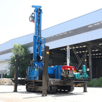 Foreuse de puits d'eau diesel sur chenilles, grande, hydraulique et automotrice, multifonctionnelle, pneumatique