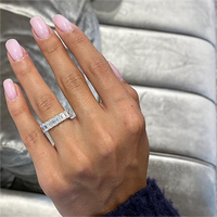 Bague de fiançailles et de mariage en diamant synthétique de laboratoire taille émeraude pour femme, or blanc 14 carats, clarté VS1, certification IGI