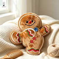 Peluche Homme en Pain d'Épices de Noël, Figurine en Peluche Douce, Coussin en Peluche, Décoration de Noël pour la Maison, Cadeau de Noël pour Enfants