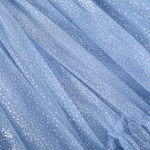 Abiti classici da principessa blu per ragazze 2-8 anni collezione estiva a strati con motivo a punti dolci e pizzo all'ingrosso - Product Image 6