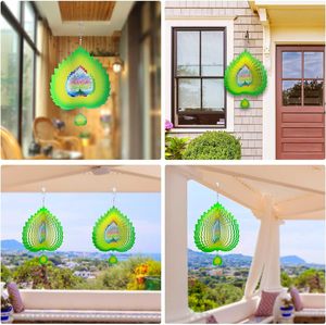 Tourniquets à vent en métal pour jardin, Ornement 3D en métal découpé au laser, Art cinétique coloré à triple mouvement, Motif Colibri - Product Image 6