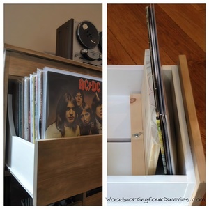 <span class=keywords><strong>Meuble</strong></span> de rangement rustique en bois pour disques vinyles, support de rangement Montessori pour vinyles et livres, étagère LP pour la maison - Product Image 2