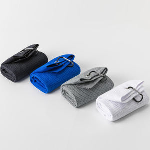 カスタムロゴポリエステルソフトマイクロファイバースポーツワッフルゴルフタオルカラビナーフックパイナップルヨガスポーツタオル - Product Image 5