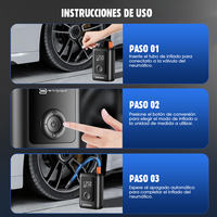 Gonfleur de pneu de compresseur d'air de voiture portable avec manomètre numérique Gonflage rapide Matériau ABS pour voitures-Vente en gros OEM