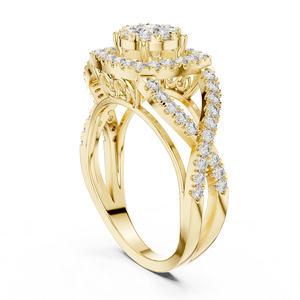 Bague en or et diamants pour femme, look élégant et brillant, parfaite pour les mariages, les fiançailles, le port quotidien et comme cadeau spécial. - Product Image 1