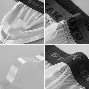 Sous-vêtements pour hommes, string sexy en maille transparente respirante, taille basse, dos vide, gay - Product Image 2