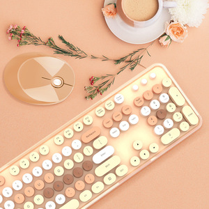 SWEET <b>Wireless</b> <b>Keyboard</b> And Mouse Set Colorful Lipstick Punk Style For Office Laptop Home Use - Product Image 4