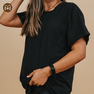 All'ingrosso Logo personalizzato abbigliamento premaman <span class=keywords><strong>da</strong></span> donna t-shirt morbida ogni giorno che allatta maniche corte - Product Image 5