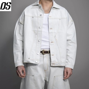 Giacca di Jeans Oversize da <span class=keywords><strong>Uomo</strong></span> Stile Streetwear con Bottoni Frontali, Vestibilità Comoda e Versatile, Qualità Premium, Giacca da Lavoro, <span class=keywords><strong>Pantaloni</strong></span> da Falegname - Product Image 3