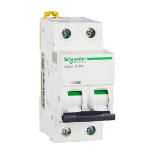 Interruptor Automático Miniatura Schneider IC65N 2P D63A A9F19263 2P D63A  1P-4P 1-63A Modelos Completos - Product Image 1