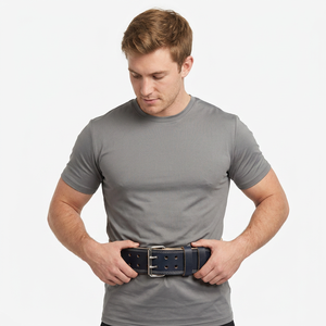 SAAR INDUSTRIES Heavy Duty Suede-Lined Adjustable Anti-Slip Leather Gym Belt Steel Roller Buckle Comfortable Contoured Design - Product Image 4