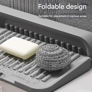 Tapis de cuisine moderne en silicone Plateau étanche pour robinet Plaque de drainage anti-éclaboussures pour salle de bain Rangement pour évier Plateau de tapis de robinet élégant - Product Image 5