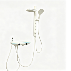 Ensemble <span class=keywords><strong>de</strong></span> <span class=keywords><strong>douche</strong></span> <span class=keywords><strong>thermostatique</strong></span> gris anthracite poli pour marché européen avec robinet en céramique, jets latéraux massants et <span class=keywords><strong>colonne</strong></span> <span class=keywords><strong>de</strong></span> <span class=keywords><strong>douche</strong></span> verticale - Product Image 3