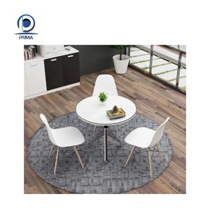 Bàn tiếp tân bằng nhựa nhỏ gọn màu trắng đặt bàn tròn + 4 ghế gỗ cấu hình khu vực họp nhỏ - Product Image 4