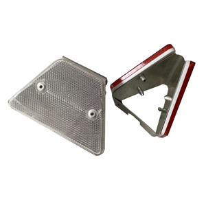 Réflecteur triangulaire routier rouge, blanc et jaune pour garde-corps de sécurité routière - Product Image 3