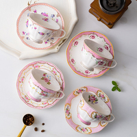 Ensemble de tasses à café en céramique imprimées de luxe britanniques, tasse à thé en céramique personnalisée, tasse à eau, décoration intérieure pour le bureau, le restaurant et la maison