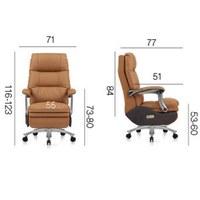 Fauteuil de bureau exécutif moderne et luxueux en cuir, inclinable, avec accoudoirs et appuie-tête réglables pour les bureaux à domicile