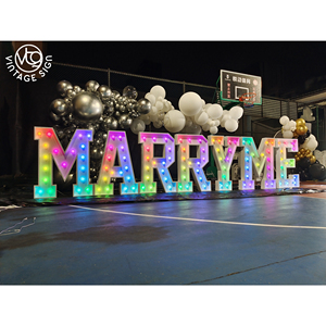 <span class=keywords><strong>3D</strong></span> Khổng lồ kim loại trang trí phòng thư 4ft từ viết bằng đèn cổ điển marquee chữ để bán - Product Image 2