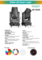 Projecteurs LED mobiles blancs de haute qualité 500W avec angle de zoom 3.5-50°, contrôle DMX512 23/25CH Ra90 pour parcs à thème